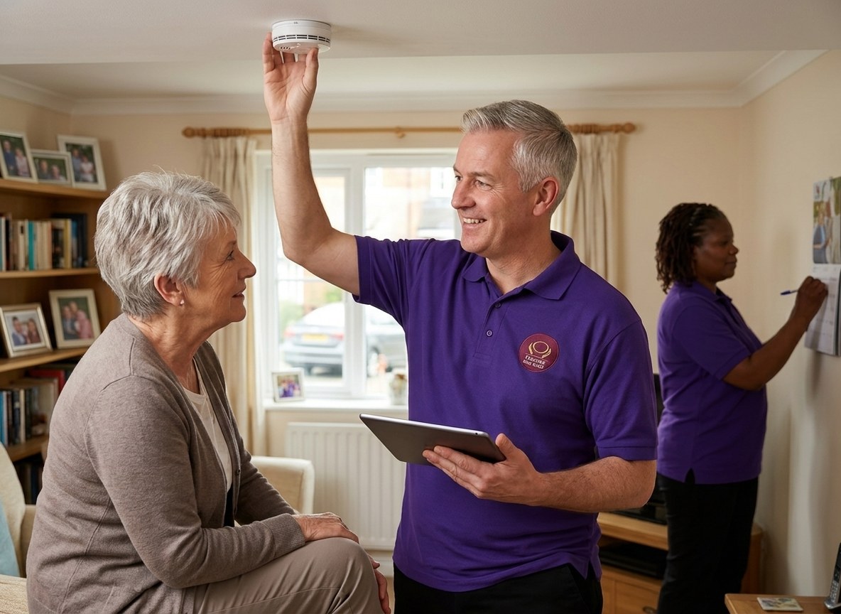 Eternity Care assessor checking home safety with an elderly woman during a free care assessment